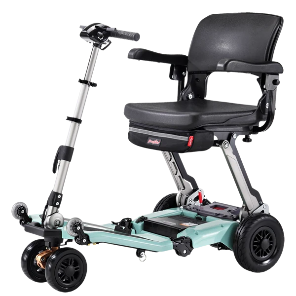 FreeRider USA Luggie Super Plus 3 folding mobility scooter in Light Green