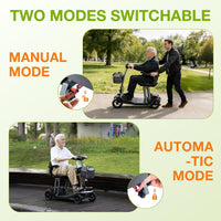 Mobility Scooter for Seniors & Adults Foldable, Airline Approved, 44Lbs Lightweight 4 Wheel Electric Scooter, Portable for Travel, with Removable Battery & USB Port
