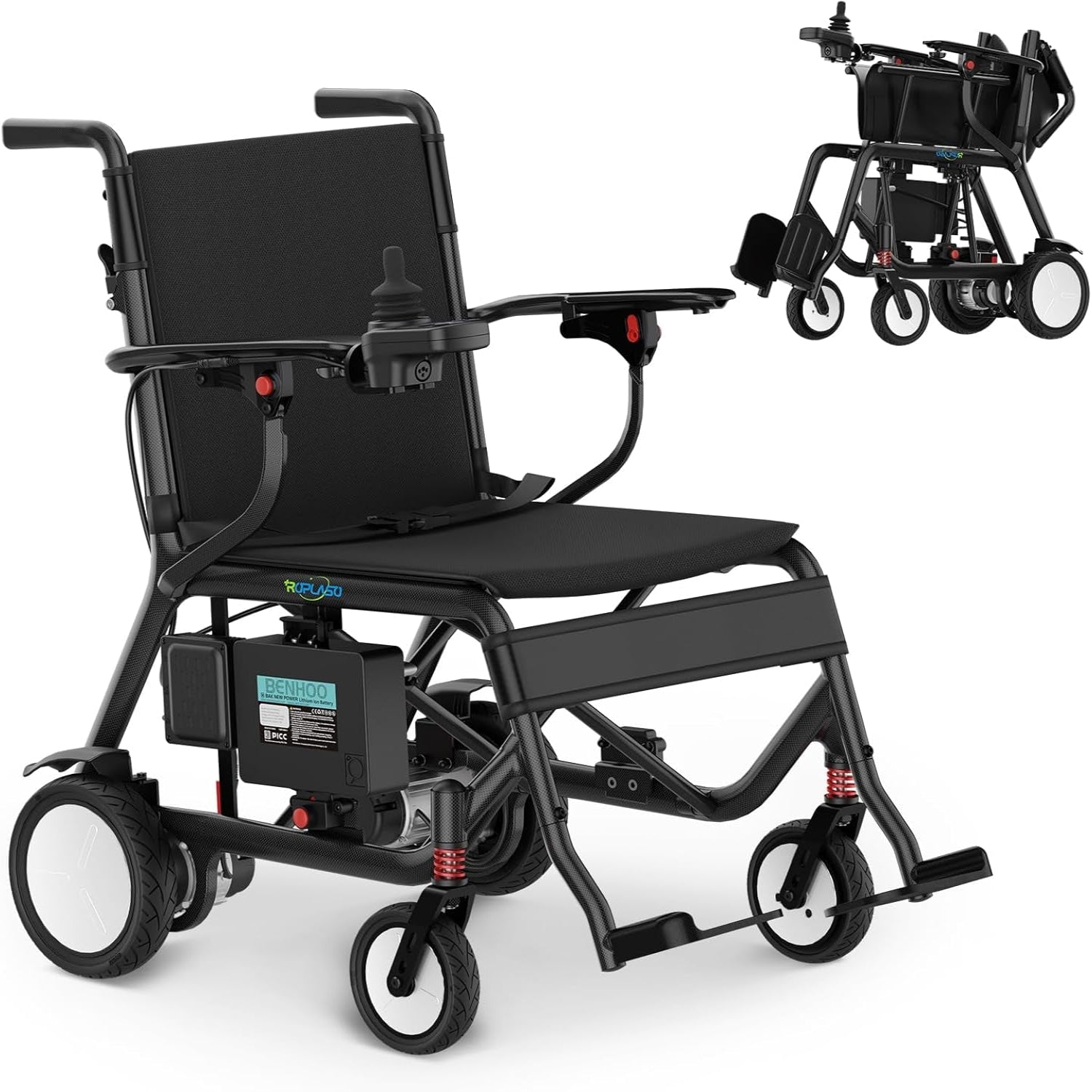 Electric Wheelchair for Adults Carbon Fiber Foldable Motorized Wheelchair Ultra Lightweight 36 Lbs