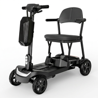 37.5Lb Lightweight Mobility Scooter for Seniors & Adults - Cruise & Airline Approved, Removable Lithium Battery, Foldable Portable Travel Motorized Scooter, No Assembly Needed, 12.4Miles Range, Black — Studio Shot