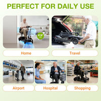 Mobility Scooter for Seniors & Adults Foldable, Airline Approved, 44Lbs Lightweight 4 Wheel Electric Scooter, Portable for Travel, with Removable Battery & USB Port