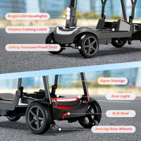 37.5Lb Lightweight Mobility Scooter for Seniors & Adults - Cruise & Airline Approved, Removable Lithium Battery, Foldable Portable Travel Motorized Scooter, No Assembly Needed, 12.4Miles Range, Black