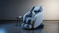 Blue Faux Leather Zero Gravity Recliner 3D Programmable Massage Chair — Lifestyle