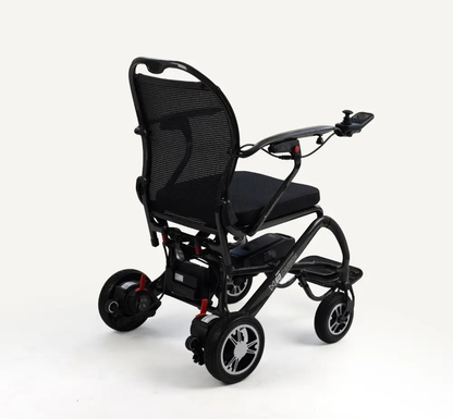 Monarch MM60 carbon lightweight folding electric wheelchair rear view