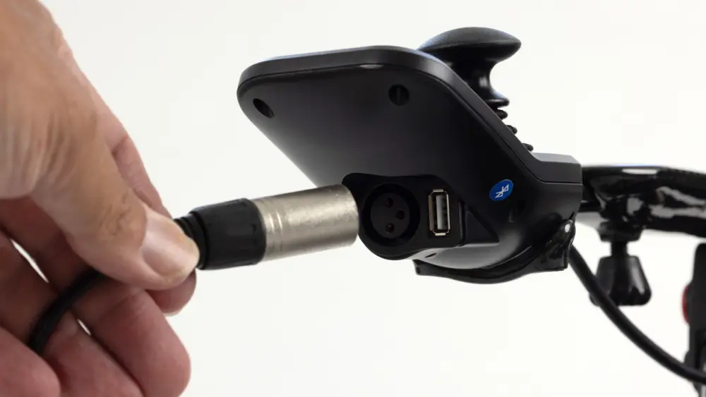 Monarch MM60 electric wheelchair joystick charging port and USB connection
