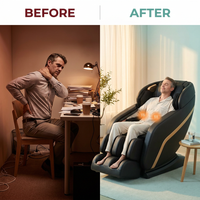 Massage Chair Built for Complete Relaxation, Zero Gravity, Heating, 5 Automatic Programs — Before & After