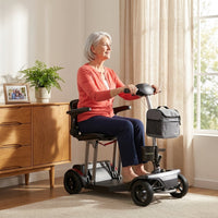Mobility Scooter for Seniors & Adults Foldable, Airline Approved, 44Lbs Lightweight 4 Wheel Electric Scooter, Portable for Travel, with Removable Battery & USB Port — Lifestyle