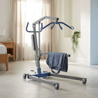 Portable Hydraulic Mobility Transfer Lift for Home Use - 6 Point Spreader - with Electric Upgrade - Expandable Base, Compact — Studio Shot