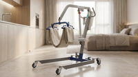 Portable Hydraulic Mobility Transfer Lift for Home Use - 6 Point Spreader - with Electric Upgrade - Expandable Base, Compact — Lifestyle