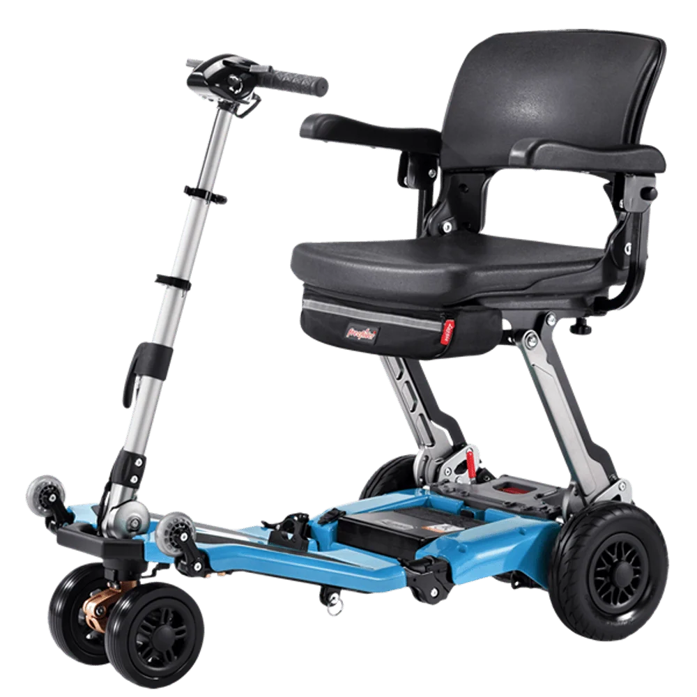 FreeRider USA Luggie Super Plus 3 folding mobility scooter in Ocean Blue