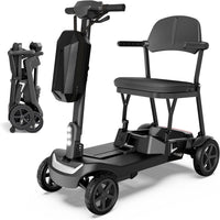 37.5Lb Lightweight Mobility Scooter for Seniors & Adults - Cruise & Airline Approved, Removable Lithium Battery, Foldable Portable Travel Motorized Scooter, No Assembly Needed, 12.4Miles Range, Black